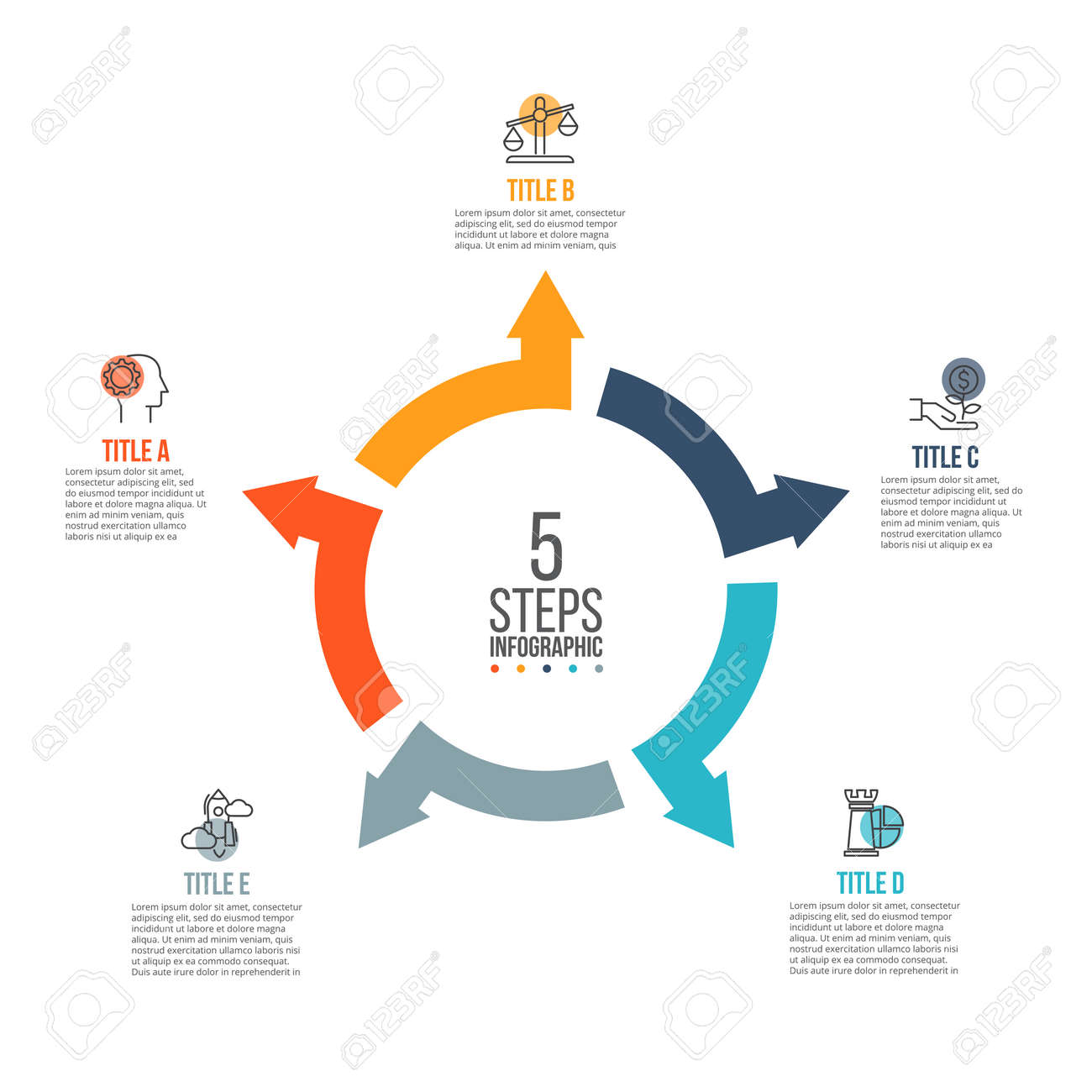 vector arrows infographic template for cycle diagram graph arrows infographic