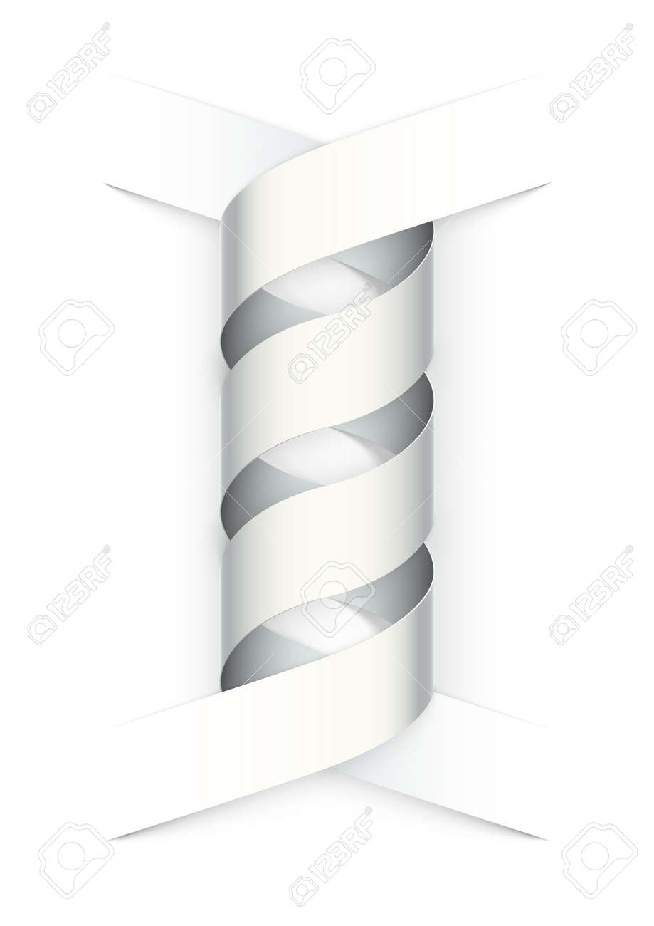 紙でできた簡単な Dna 標識です 現実的な折り紙螺線形 Eps10 ベクトル画像 のイラスト素材 ベクタ Image