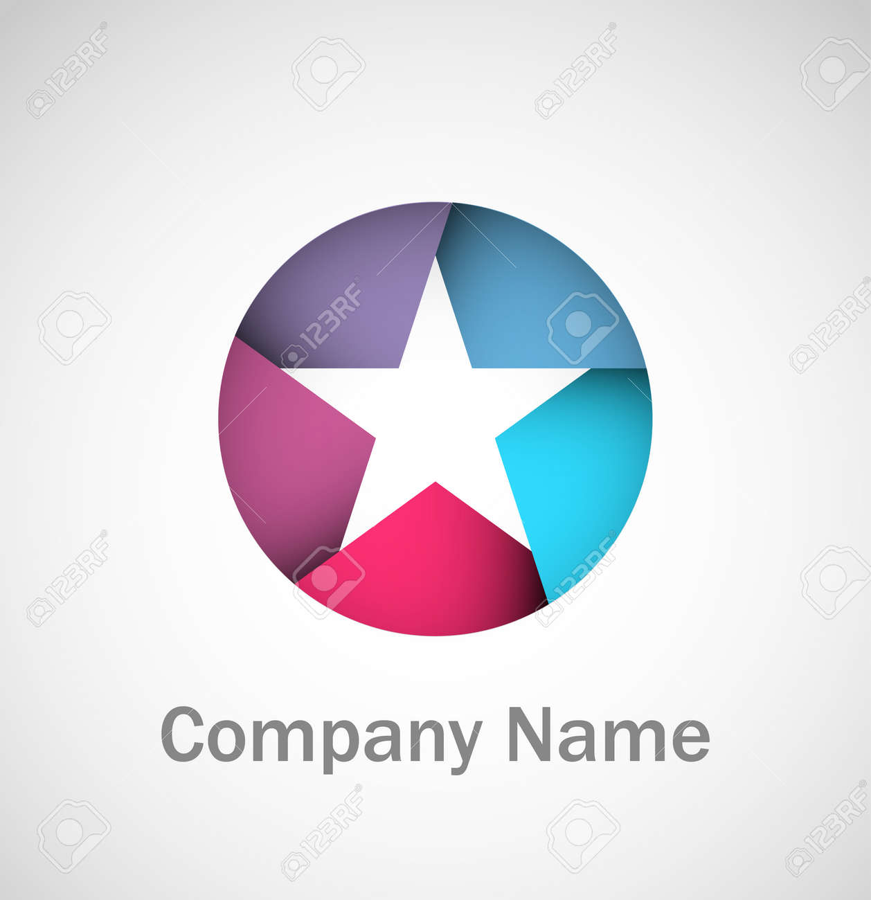 Cool Star In A Circle Logo With Sample Company Name Royalty Free