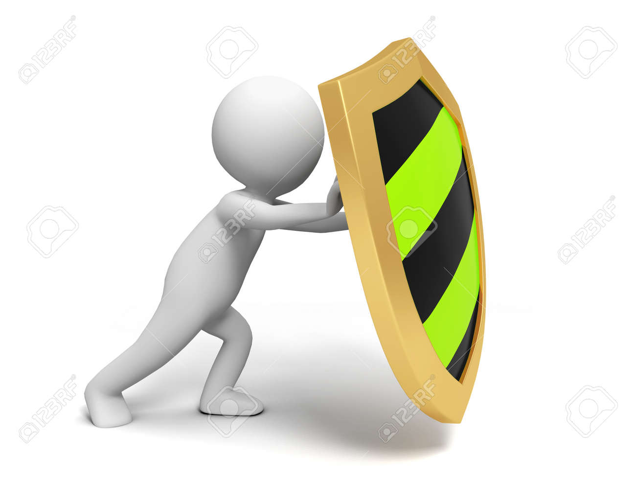 Shield protection A people hiding behind a shield Stock Photo - 15429990