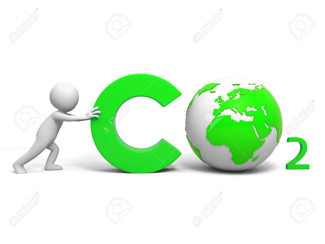 co2 記号を押すことで co2 環境保護 a の人々 ロイヤリティーフリー