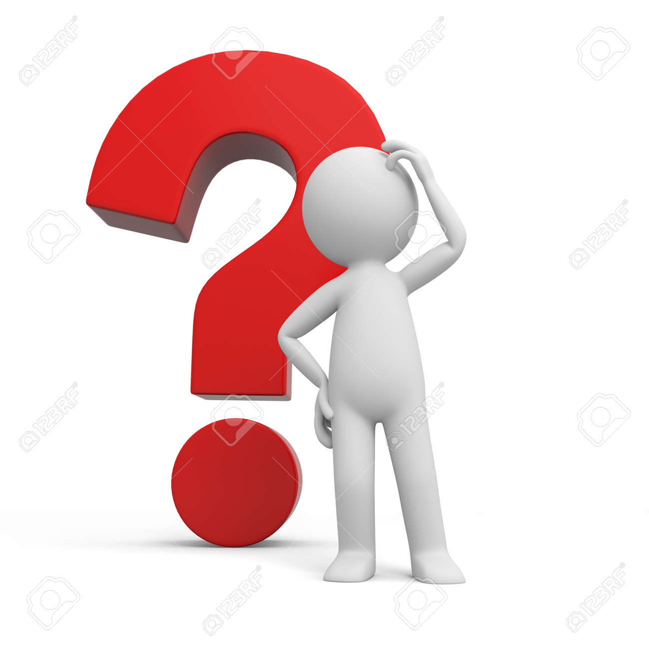 A 3d Human Character A Question Mark Background Stock Photo Picture And Royalty Free Image Image
