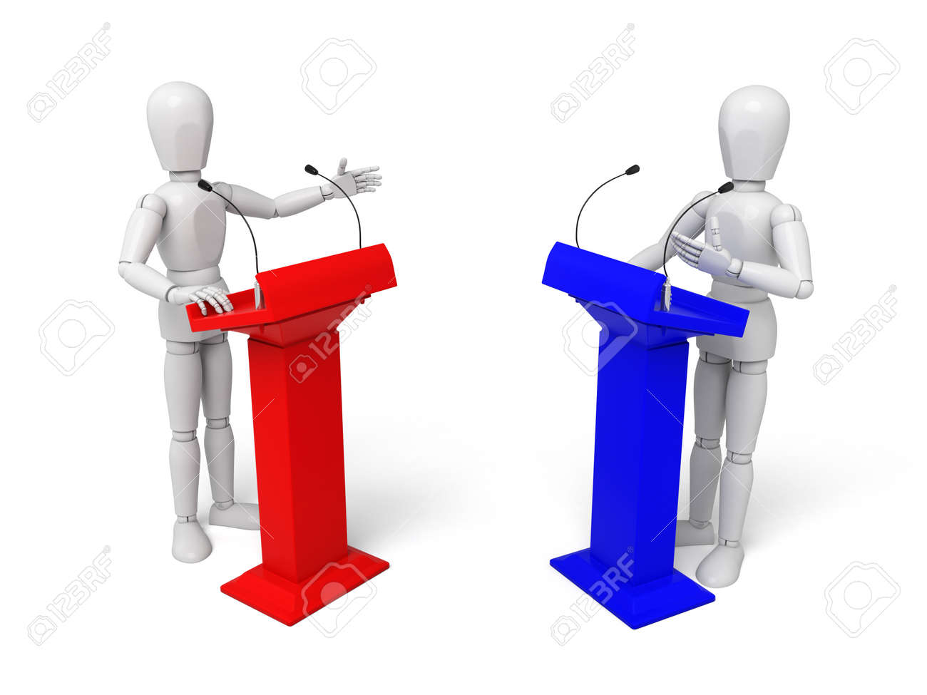 3d people debate 3d image isolated white background stock photo