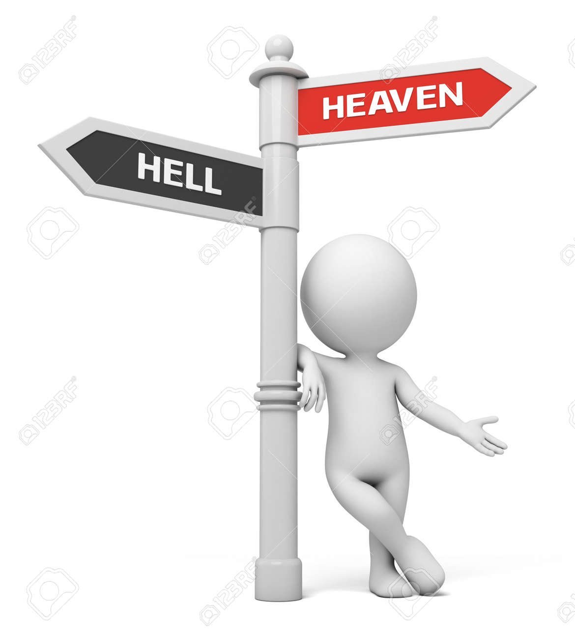 A Road Sign With Heaven Hell Words 3d Image Isolated White Background Stock Photo Picture And Royalty Free Image Image