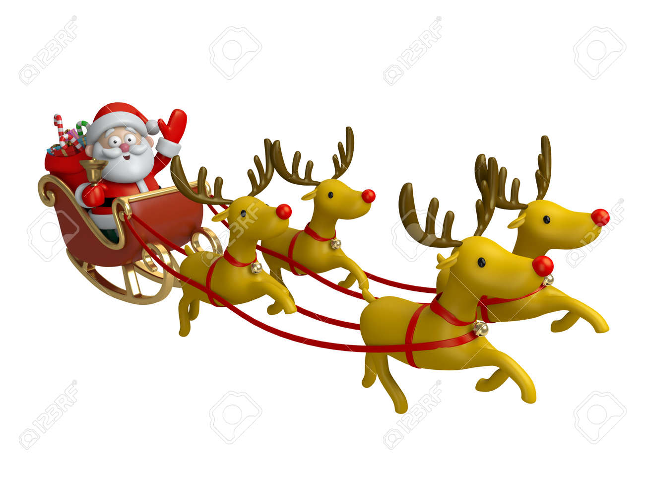 santa claus in his sleigh stock photo picture and royalty free