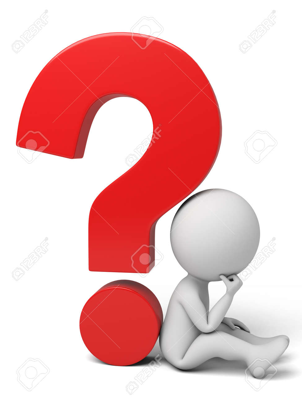 3 D のやつと疑問符の記号 の写真素材 画像素材 Image