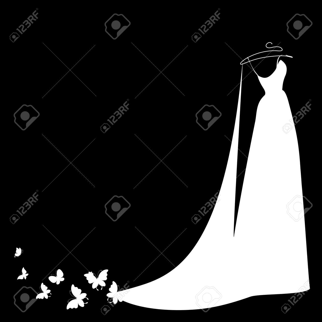 ウェディング ドレスのデザイン 黒と白のイラスト素材 ベクタ Image ウェディング ドレスのデザイン 黒と白のイラスト素材 ベクタ Image