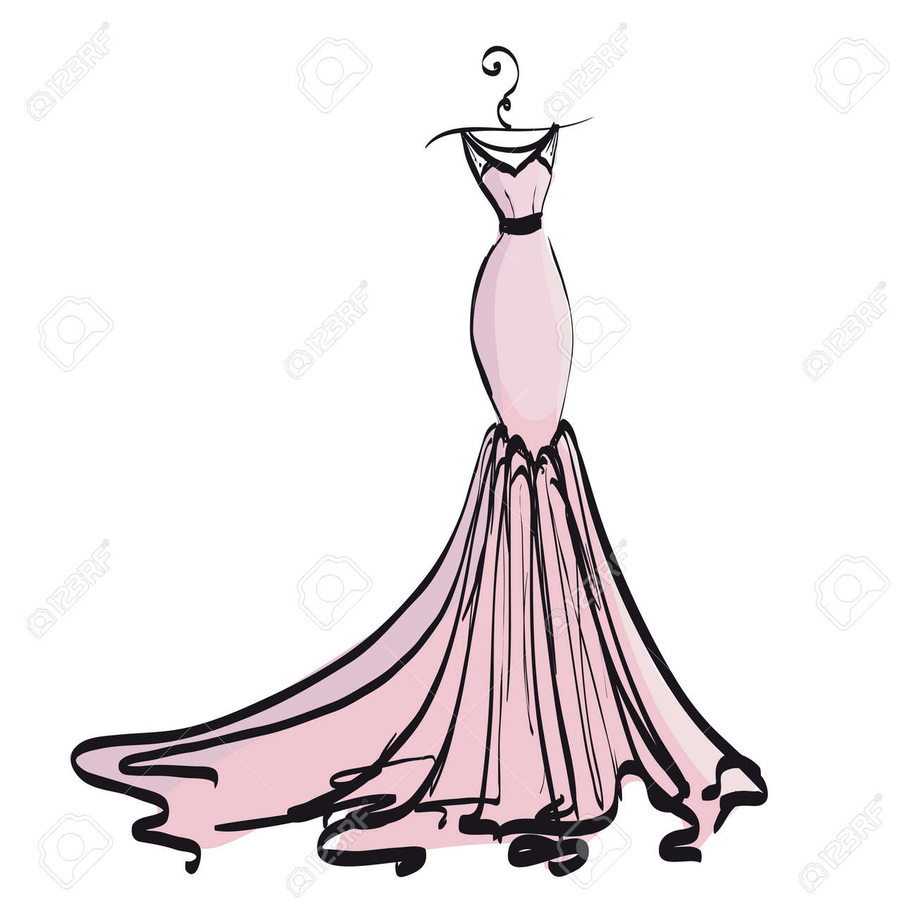 pink white and black dress