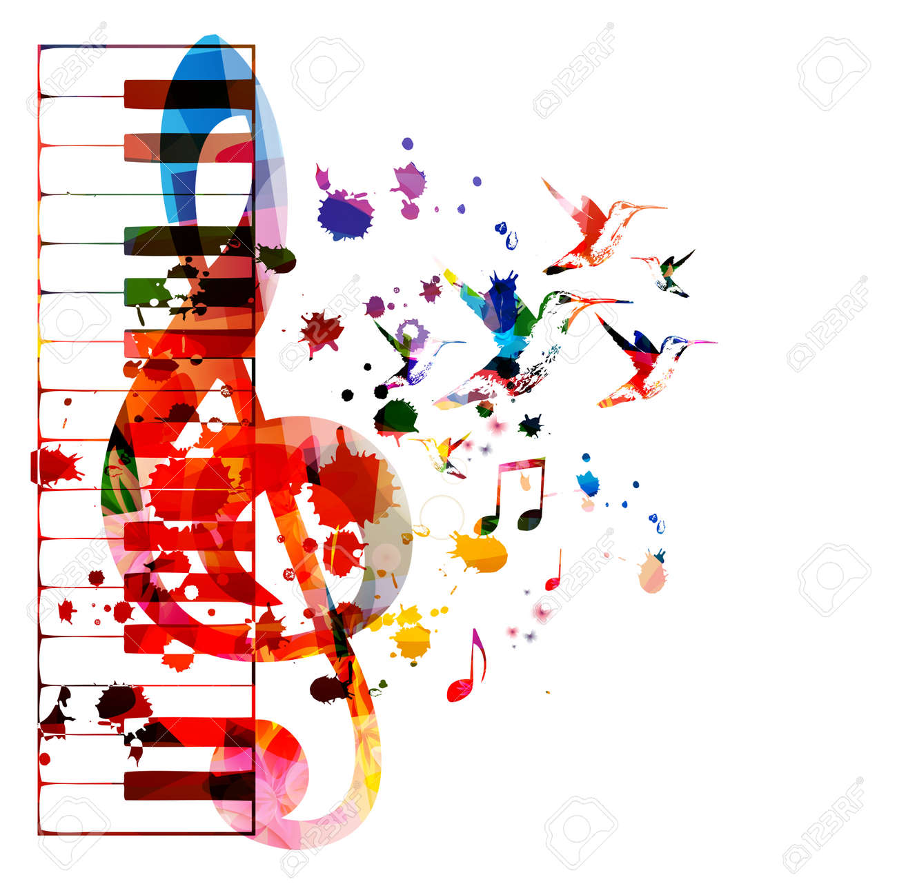 Colorful piano keys with G-clef isolated vector illustration design. Music background. Piano keyboard poster with music notes, music festival poster, live concert events, party flyer - 122136914 Colorful piano keys with G-clef isolated vector illustration design. Music background. Piano keyboard poster with music notes, music festival poster, live concert events, party flyer - 122136914