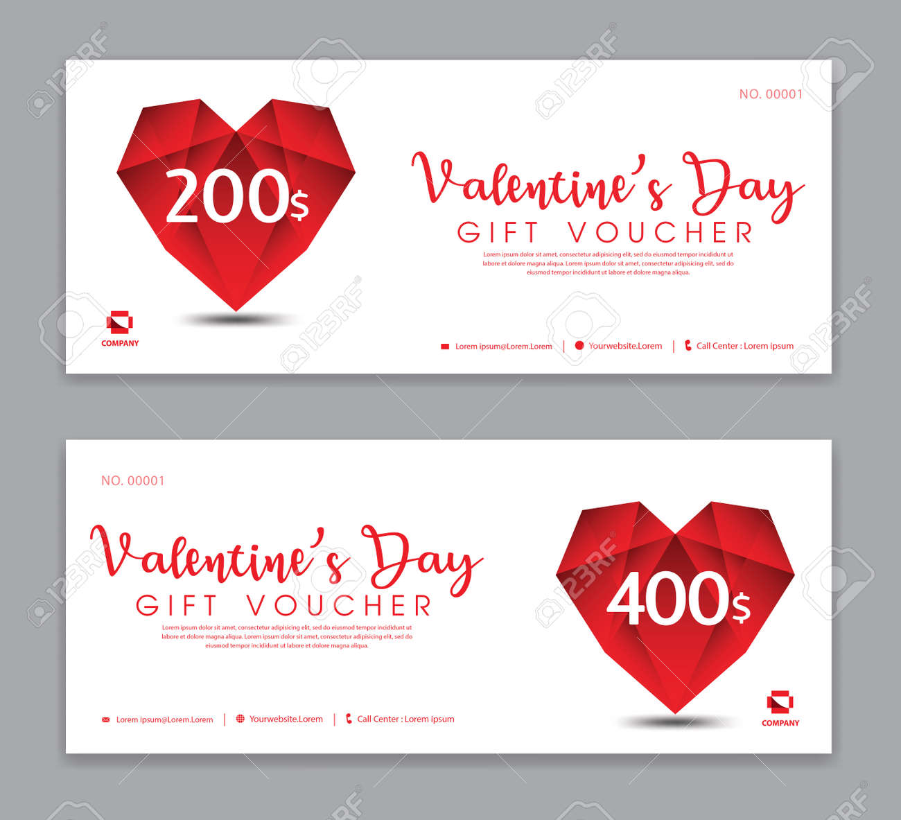 Valentine S Day Gift Voucher Template Coupon Discount Sale Royalty Free Cliparts Vectors And Stock Illustration Image 120691768