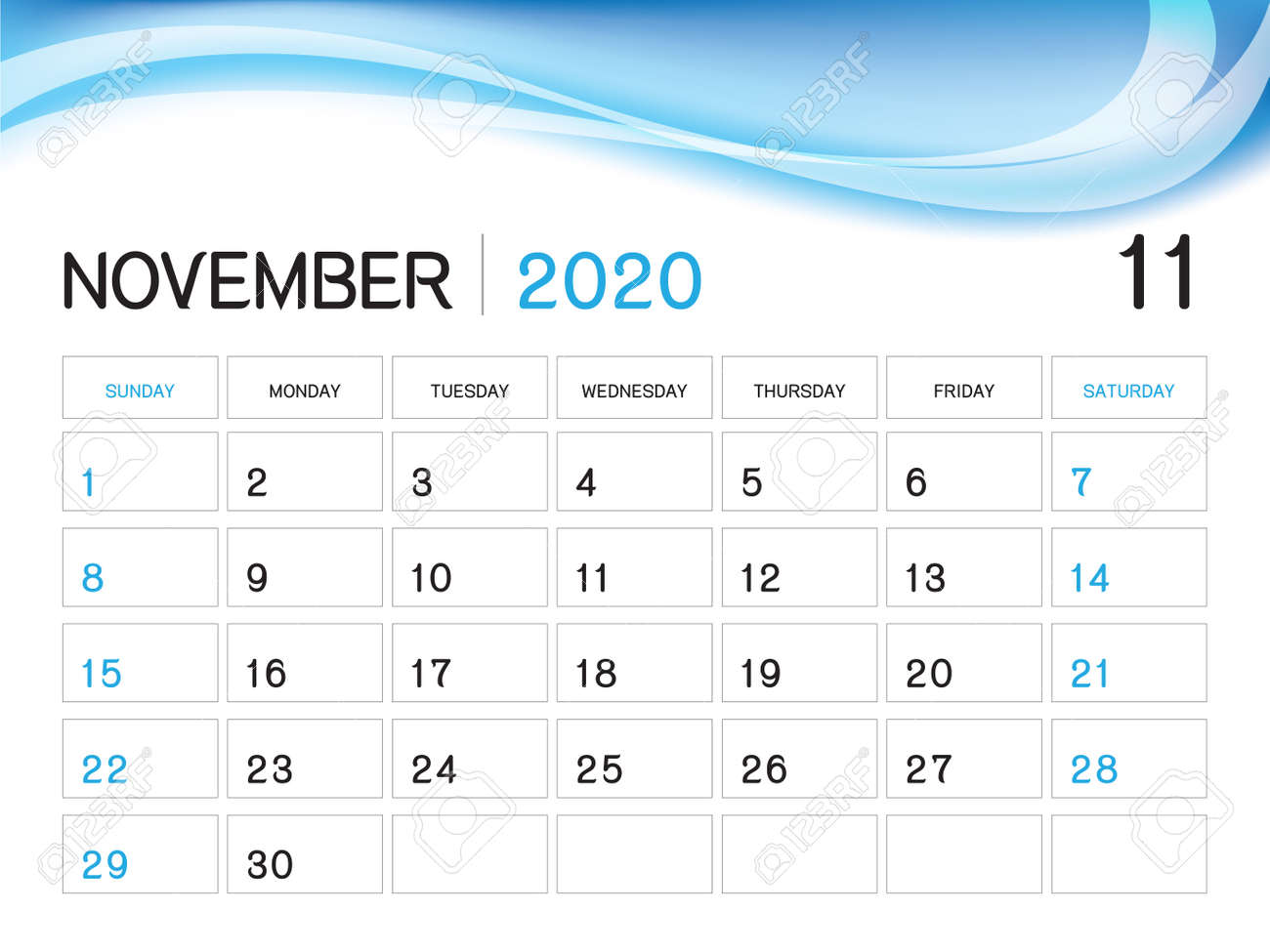 november 2020 year template calendar 2020 vector desk calendar calendar november 2020 november 2020
