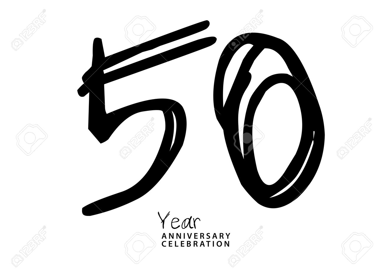 Logotype de célébration d'anniversaire de 50 ans couleur noire vecteur  conception de 50 numéros invitation d'anniversaire de 50 ans modèle de logo  d'anniversaire conception de numéro de logo vecteur calligraphie police  typographie, image size:1300x919