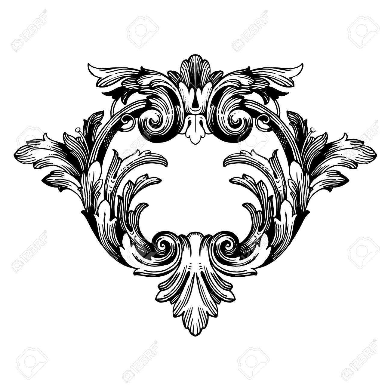 Classical Baroque Vector Of Vintage Elements For Design. Decorative Design  Element Filigree Calligraphy Vector. You Can Use For Wedding Decoration Of  Greeting Card And Laser Cutting. Royalty Free SVG, Cliparts, Vectors, and, image size:1300x1300