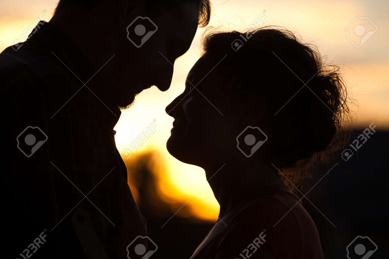 Romantic Couple Looking At Each Other Background, Profile Pictures