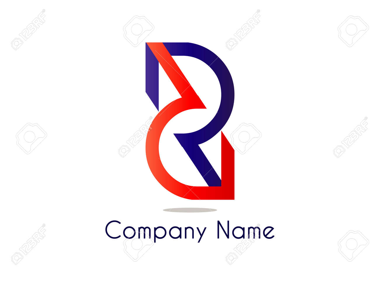 Fx logo letters with blue and red gradation Vector Image