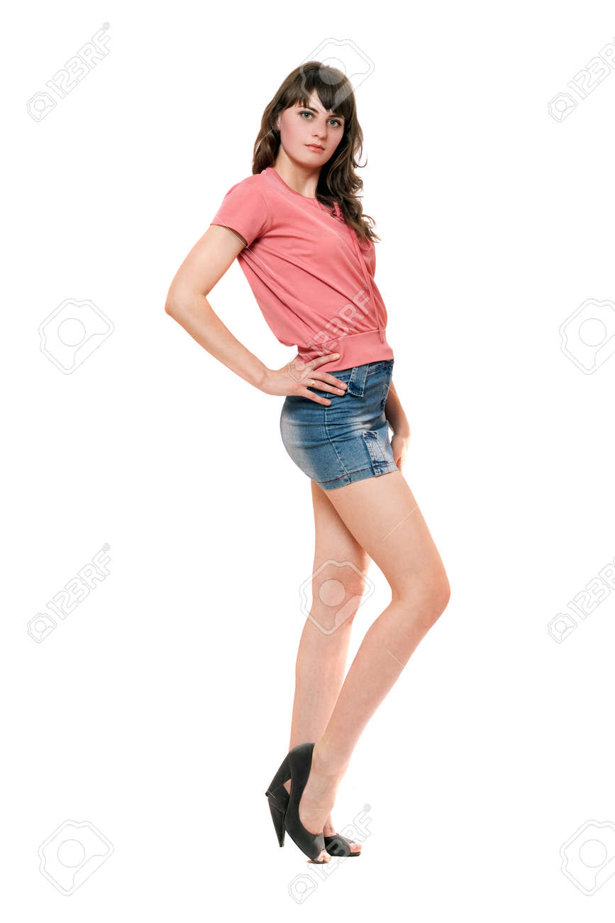 ジーンズのミニスカートの美少女 白で隔離 の写真素材 画像素材 Image ジーンズのミニスカートの美少女 白で隔離 の写真素材 画像素材 Image