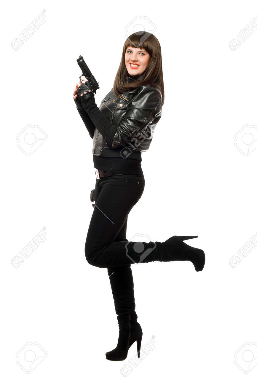 銃を持つ黒のポージングでセクシーな女の子 の写真素材 画像素材 Image 銃を持つ黒のポージングでセクシーな女の子 の写真素材 画像素材 Image