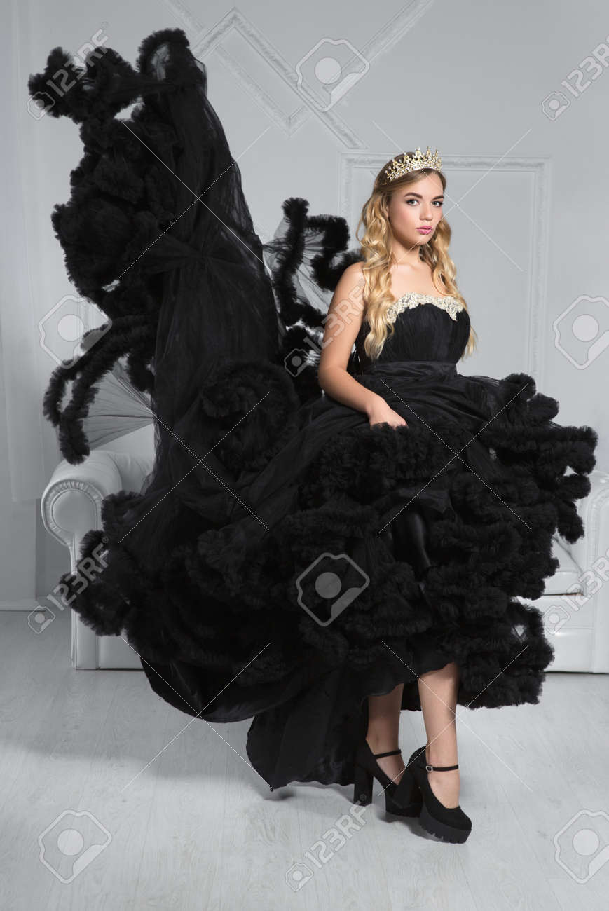 black puffy dress