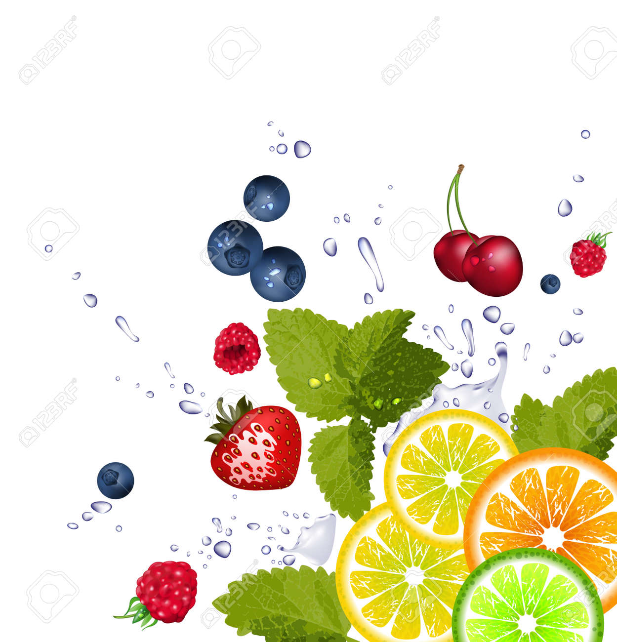 fruit and splash of water royalty free cliparts vectors and stock illustration image 20427019 fruit and splash of water