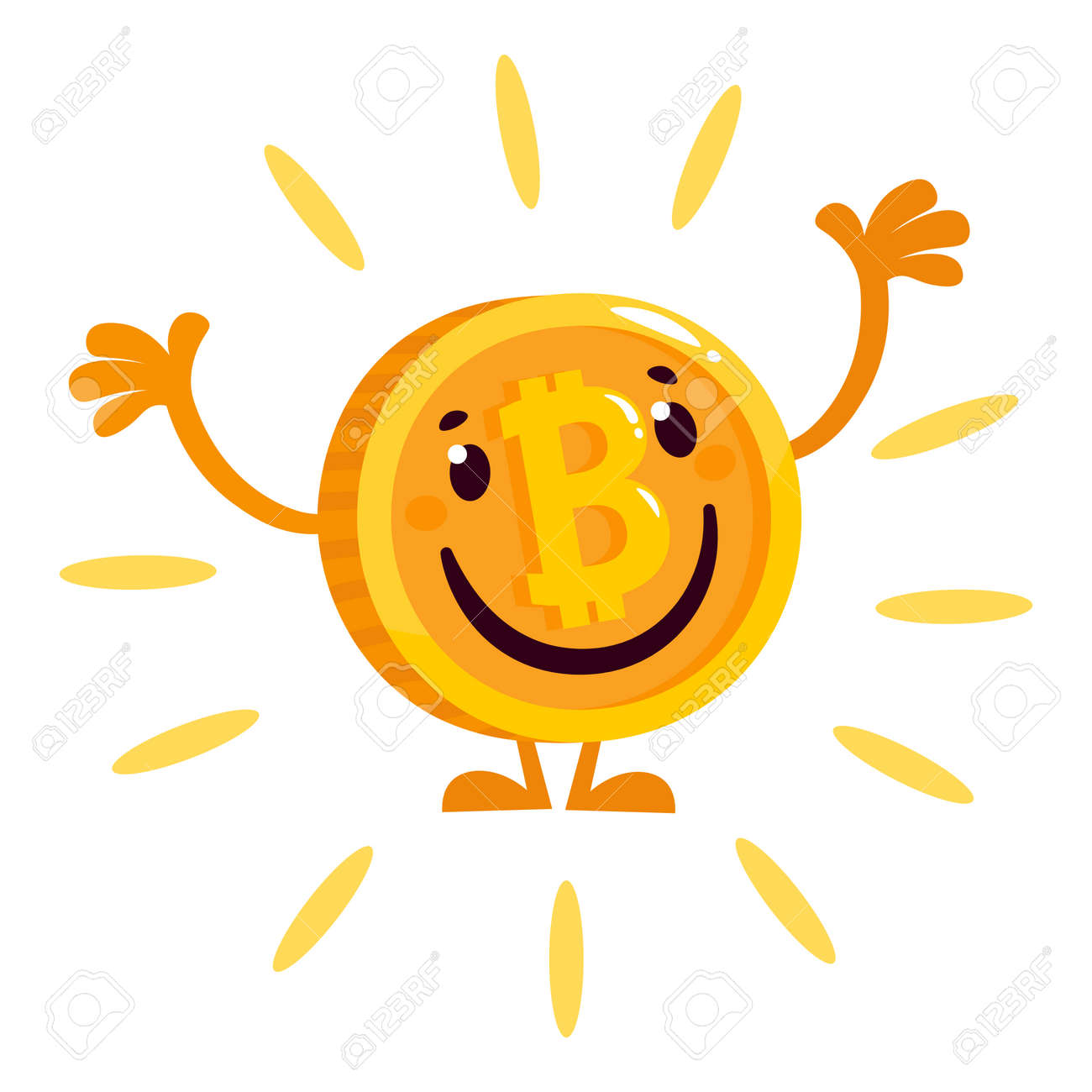 암호화 통화 만화 비트코인 캐릭터 금은 비트코인의 개념 로열티 무료 사진, 그림, 이미지 그리고 스톡포토그래피. Image  141823432