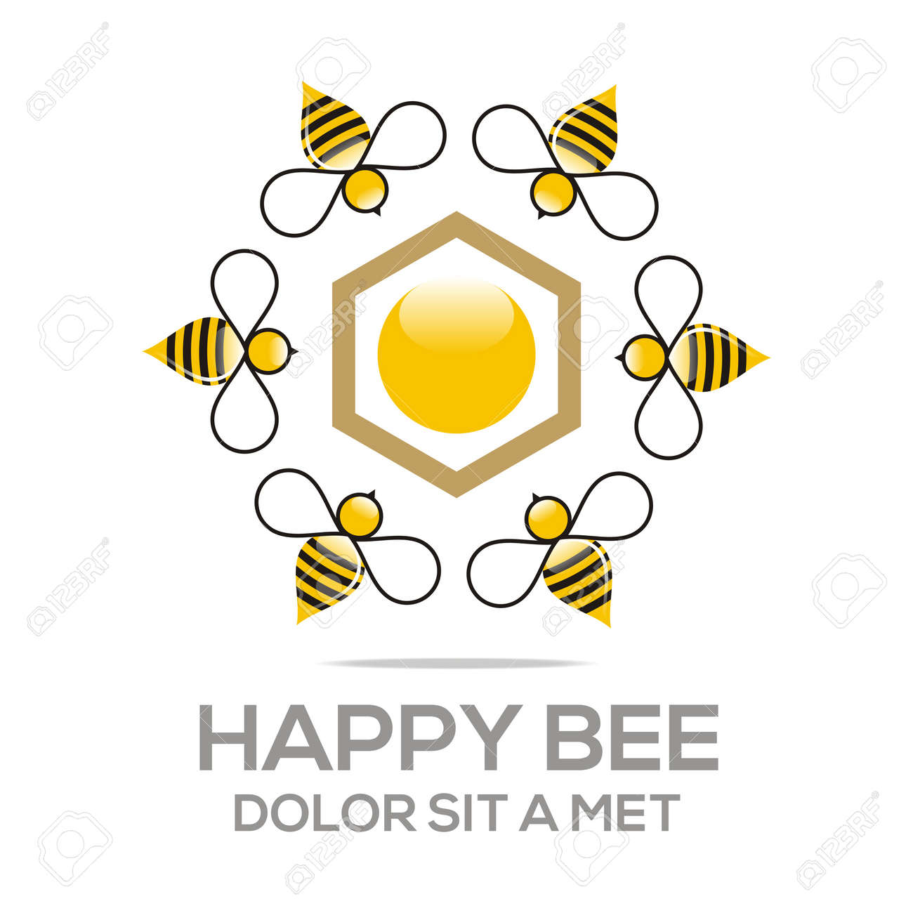 Logo Beehive Sweet Natural And Honeycomb Design Stock Vector - 45117741