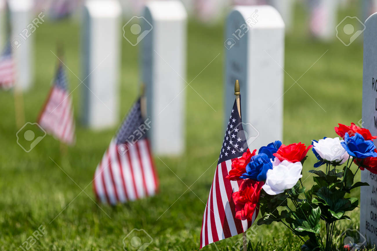veterans cemetery memorial celebration with American Flag - 28645806 veterans cemetery memorial celebration with American Flag - 28645806