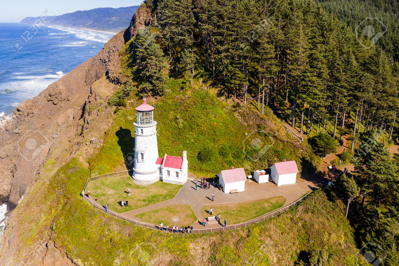 Heceta Head Light lighthouse on Pacific Ocean coast Yachats Oregon Photo Print