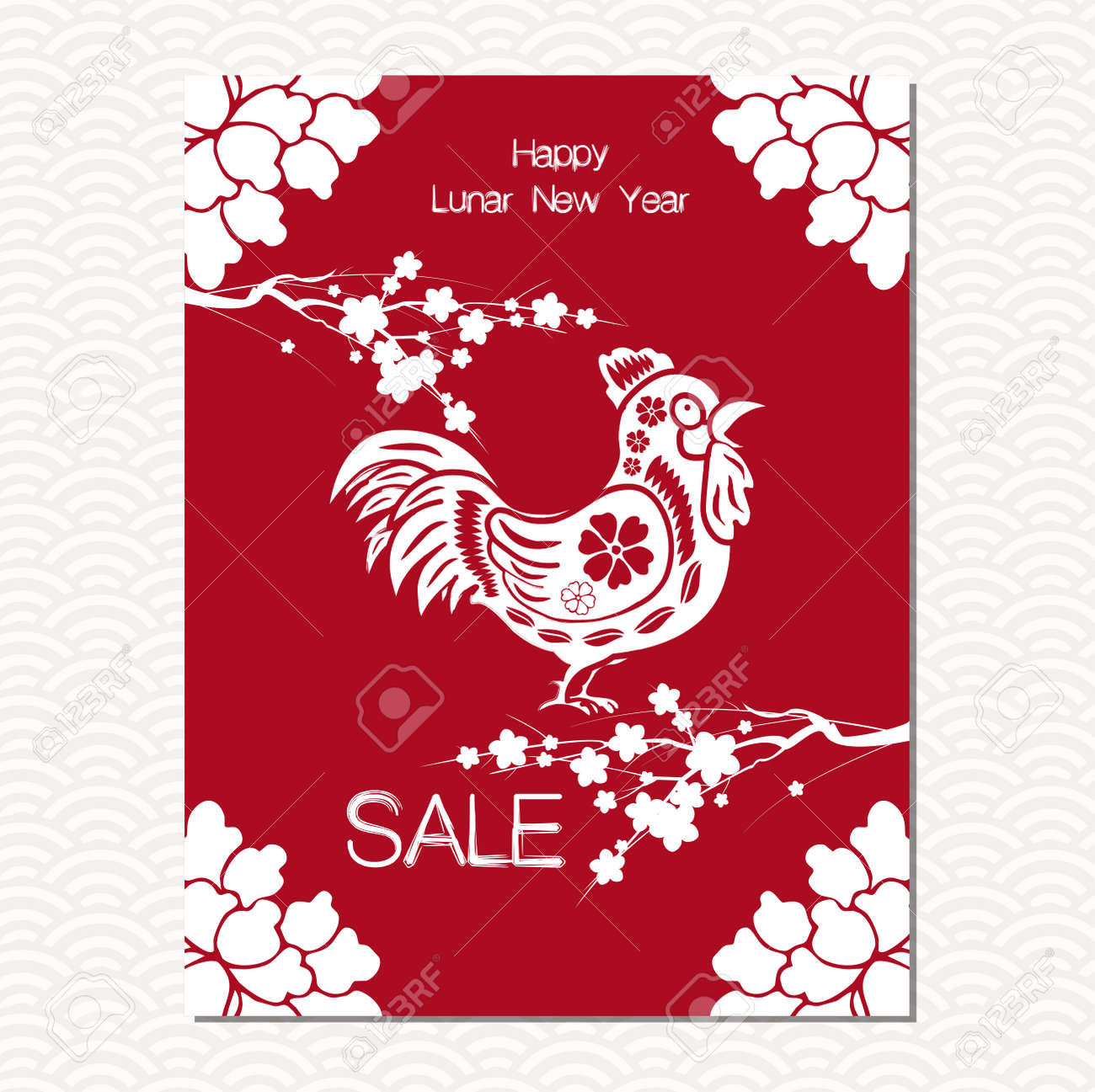 chinese new year sale design template the year of rooster chinese chinese paper cut templates