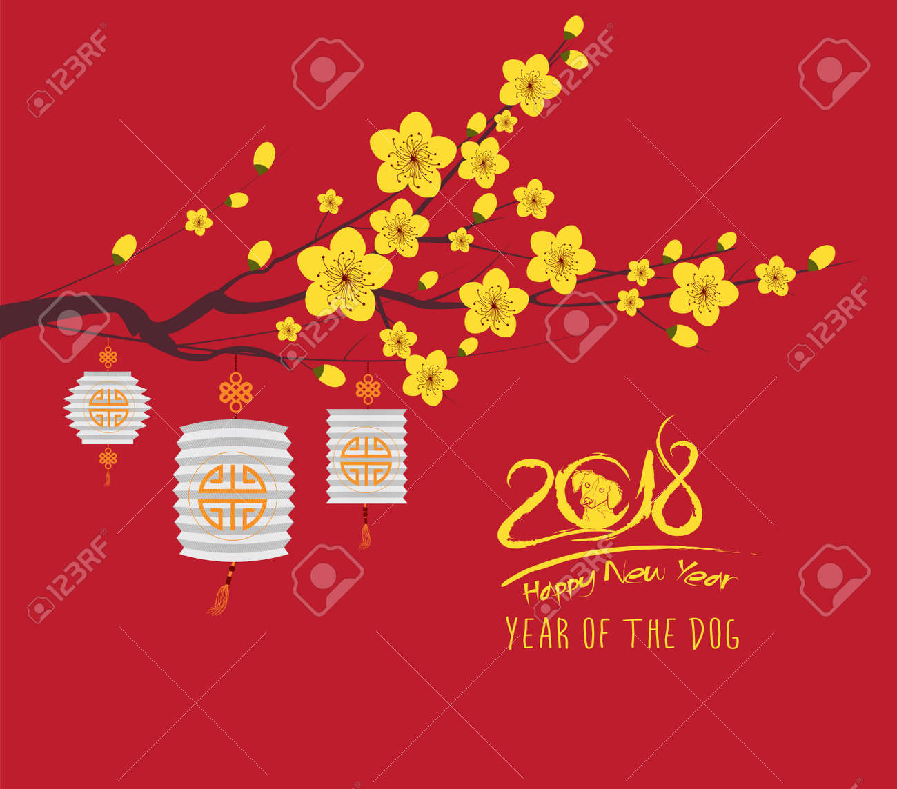 happy new year 2018 greeting card and chinese new year of the happy new years chinese