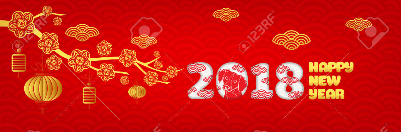 happy new year 2018 chinese new year greetings card year of