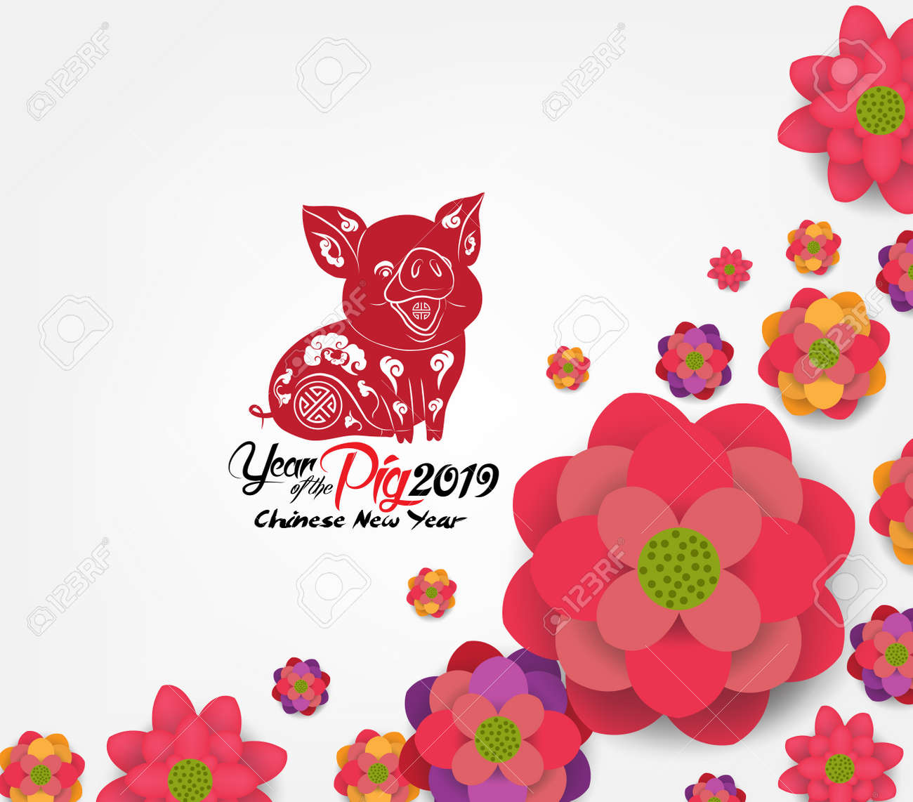 Chinese New Year 2019 Plum Blossom Background Year Of The