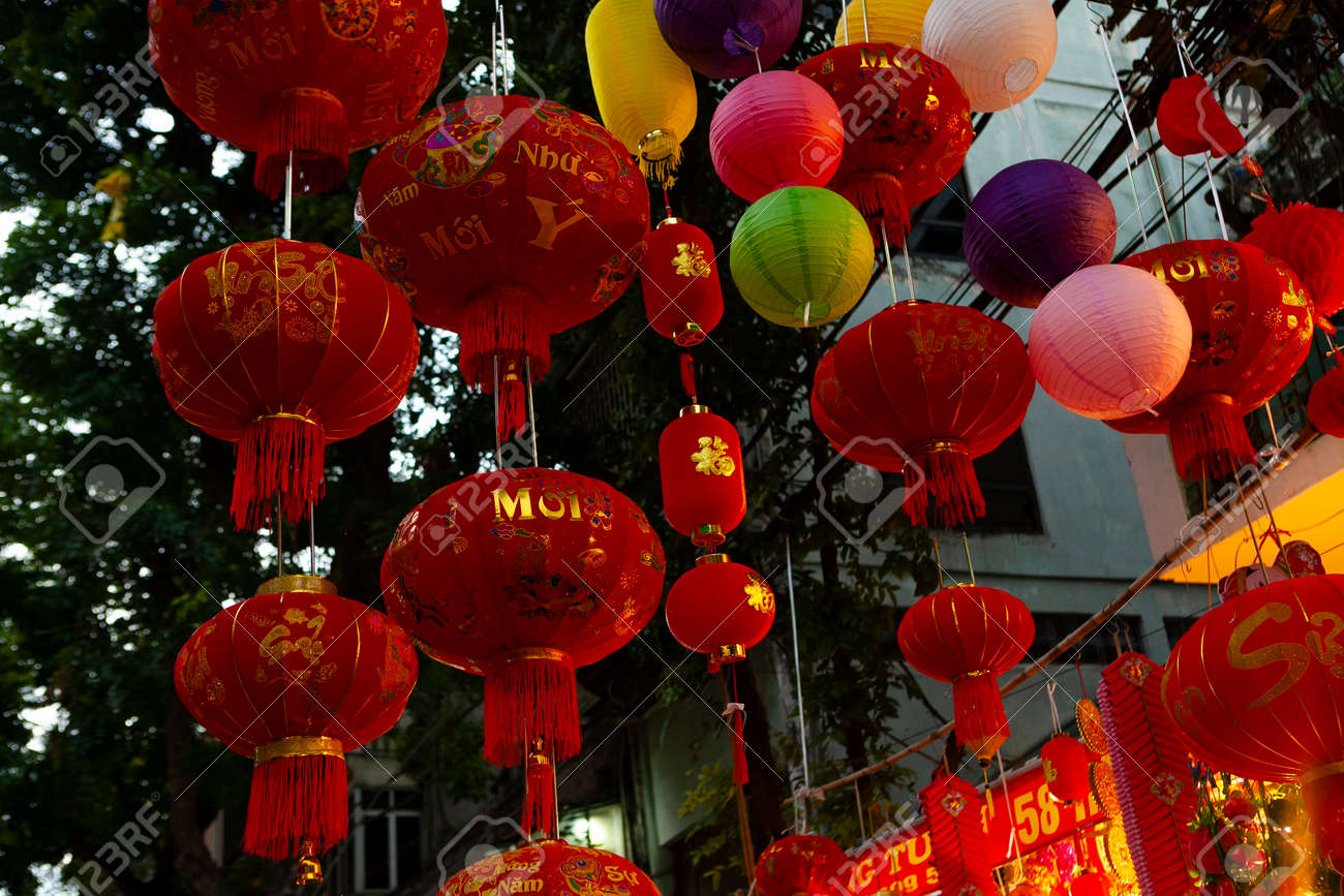 Hanoi Vietnam Jan 15 Shop Sell Decorations For Vietnamese Lunar New Year On Hang Ma Street Stock Photo Picture And Royalty Free Image Image