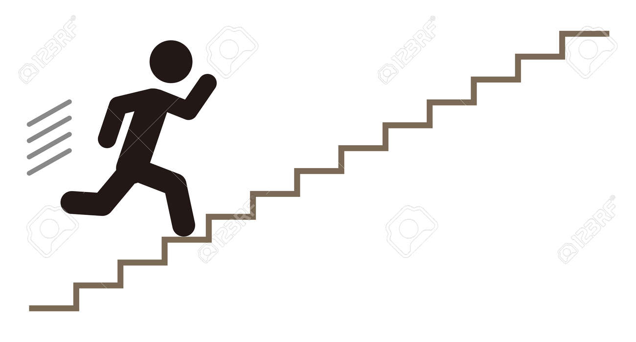 A Person Running Down The Stairs. Royalty Free SVG, Cliparts, Vectors, and  Stock Illustration. Image 147486923., image size:1300x700