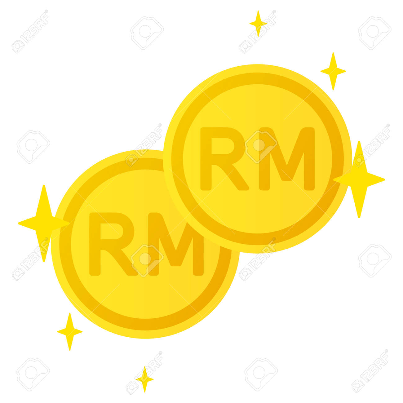 マレーシアリンギット通貨記号硬貨のイラスト素材・ベクター Image 148411342