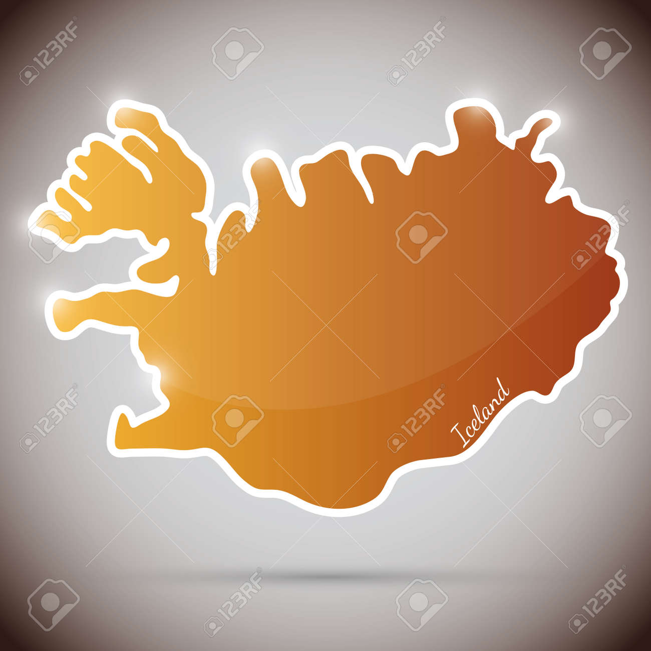 Vintage Sticker In Form Of Iceland Royalty Free Cliparts Vectors And Stock Illustration Image