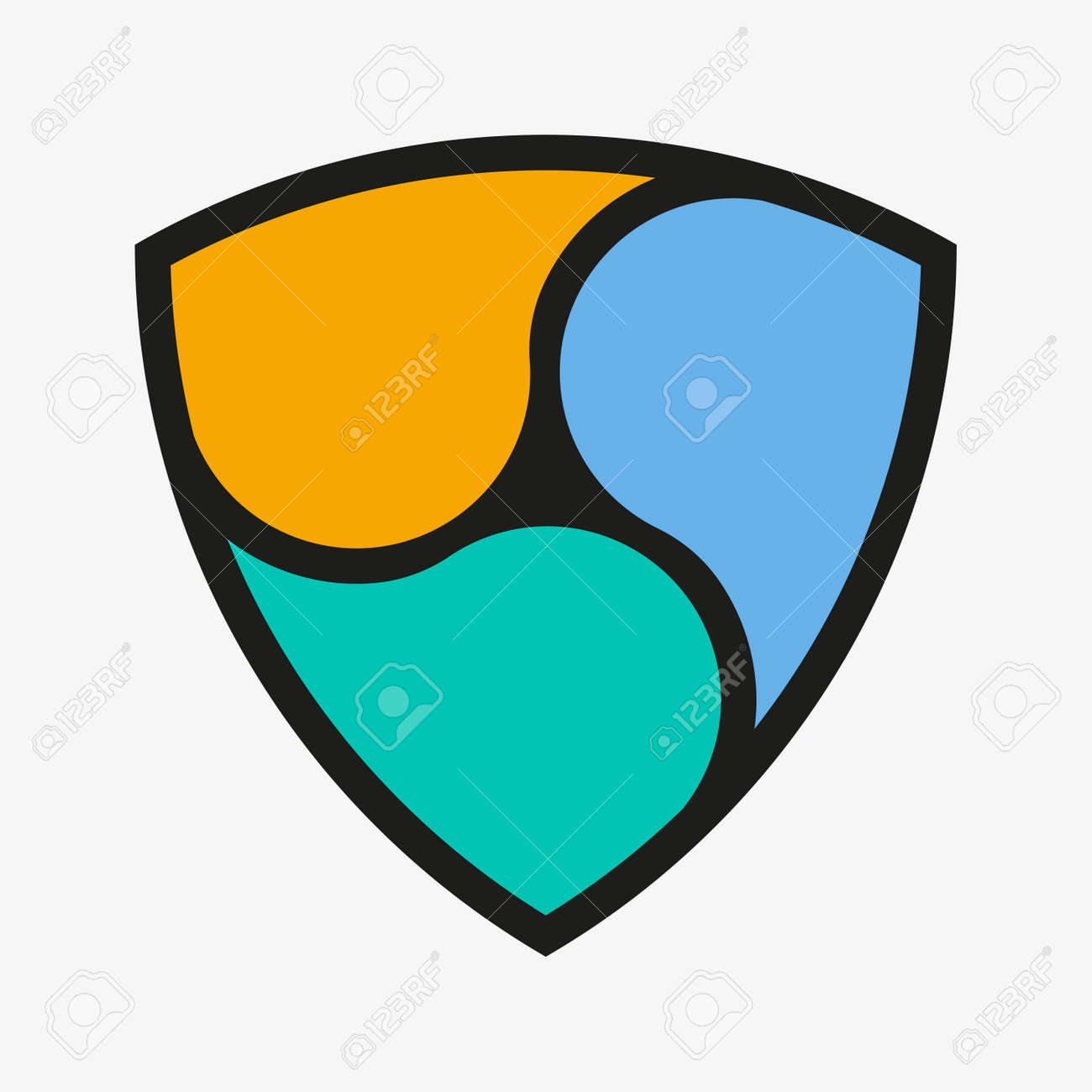 NEMロゴ。ベクトルアイコン。暗号通貨記号のイラスト素材・ベクター Image 180536400
