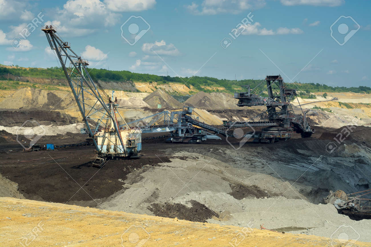 big machine coal mining mine excavator kolubara lazarevac