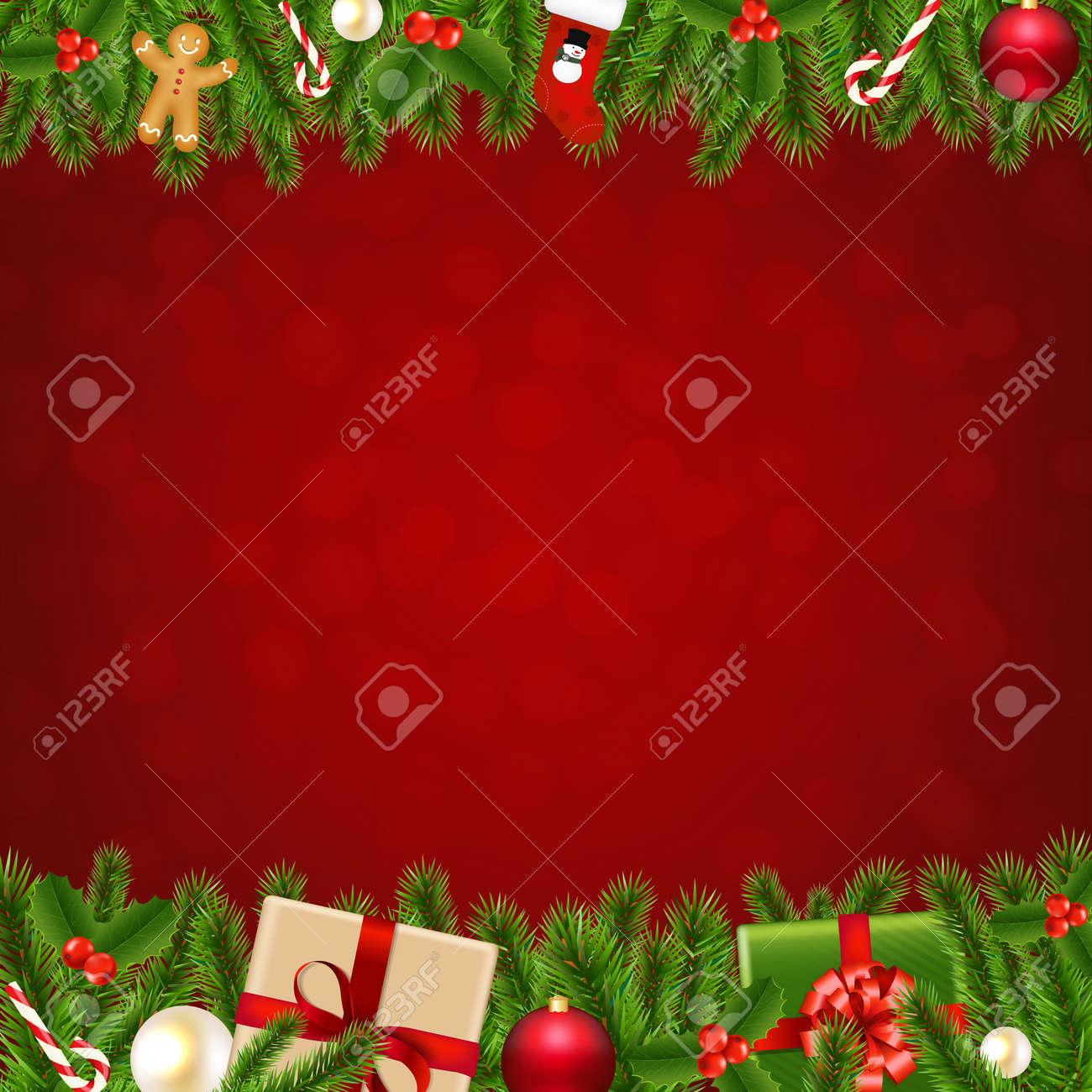 xmas christmas borders with gradient mesh vector illustration images of christmas borders