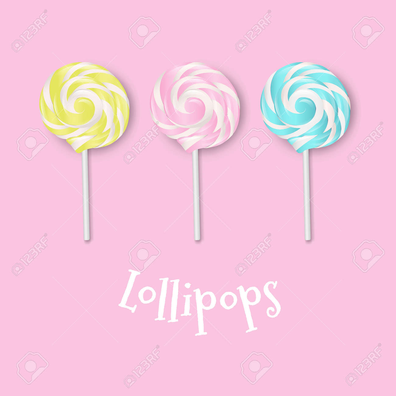 Lollipops De Pastel Com Malha De Gradiente Ilustracao Vetorial Ilustraciones Vectoriales Clip Art Vectorizado Libre De Derechos Image 8407