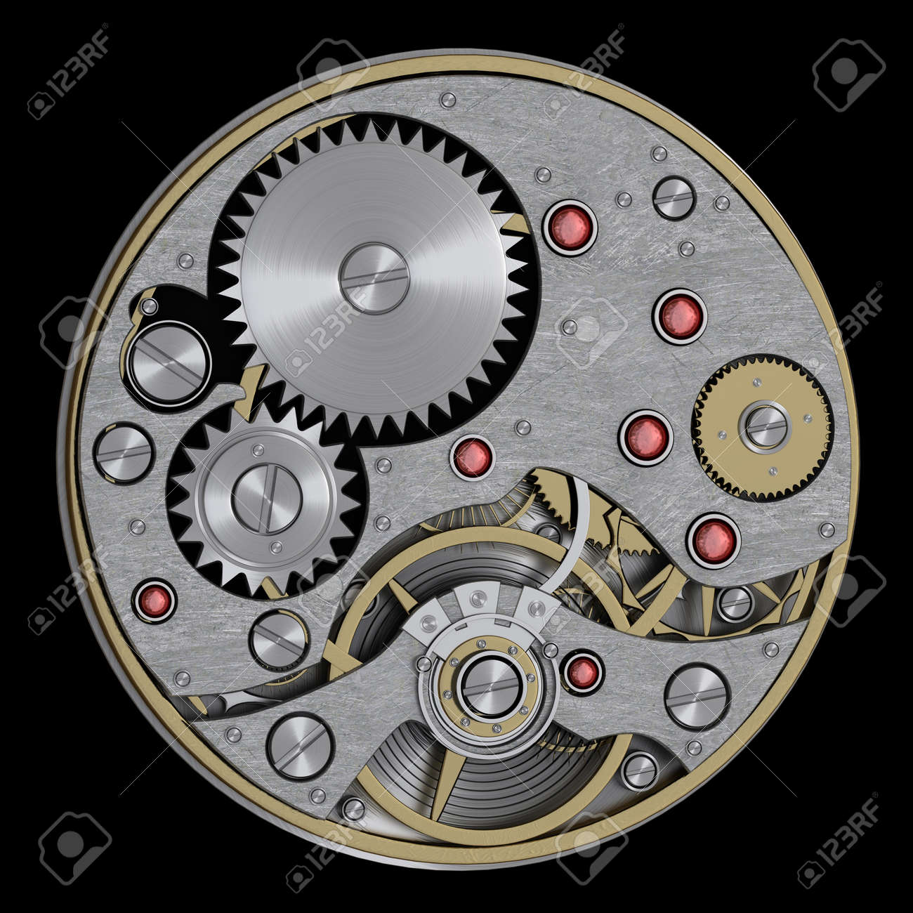 3d Watch Mechanism. Close Up. Technology Abstract Background. High  Resolution Banco de Imagens Royalty Free, Ilustrações, Imagens e Banco de  Imagens. Image 30592081., image size:1300x1300