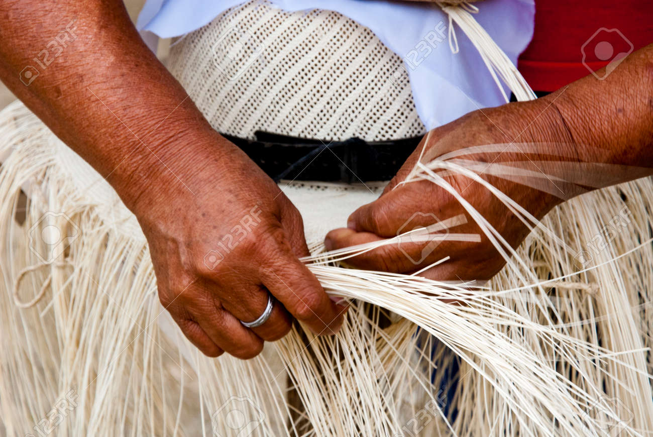 weaving straw hats