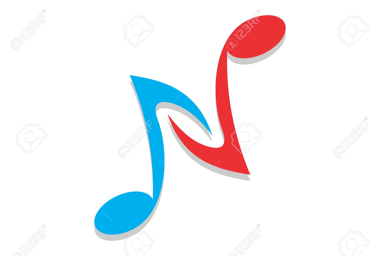 letter n abstract music note sing icon royalty free cliparts