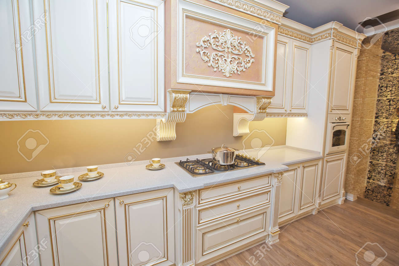 Italian Kitchen Furniture White Furniture Of The Classic Italian Kitchen Modern Style Home Decoration Modern Home Interior Modern Kitchen Design In A Light Interior Gas And Boiler Stock Photo Picture