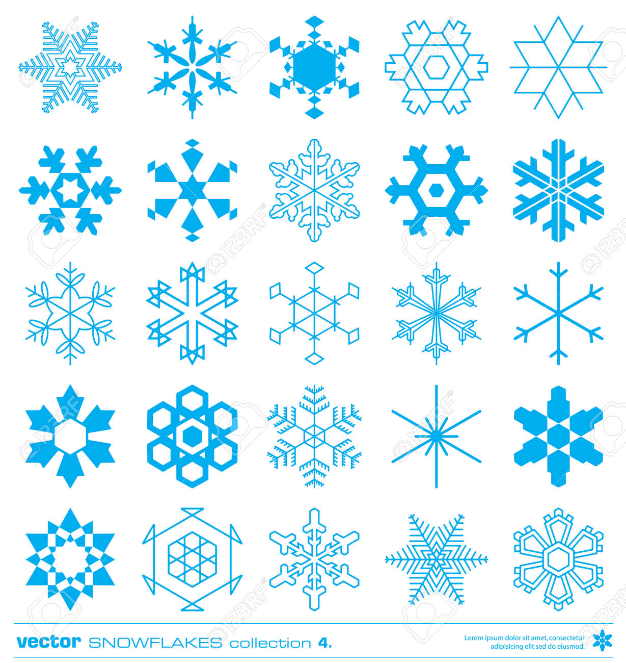 snowflakes silhouette design vector set concept christmas snowflakes icon collection stock vector 23859212