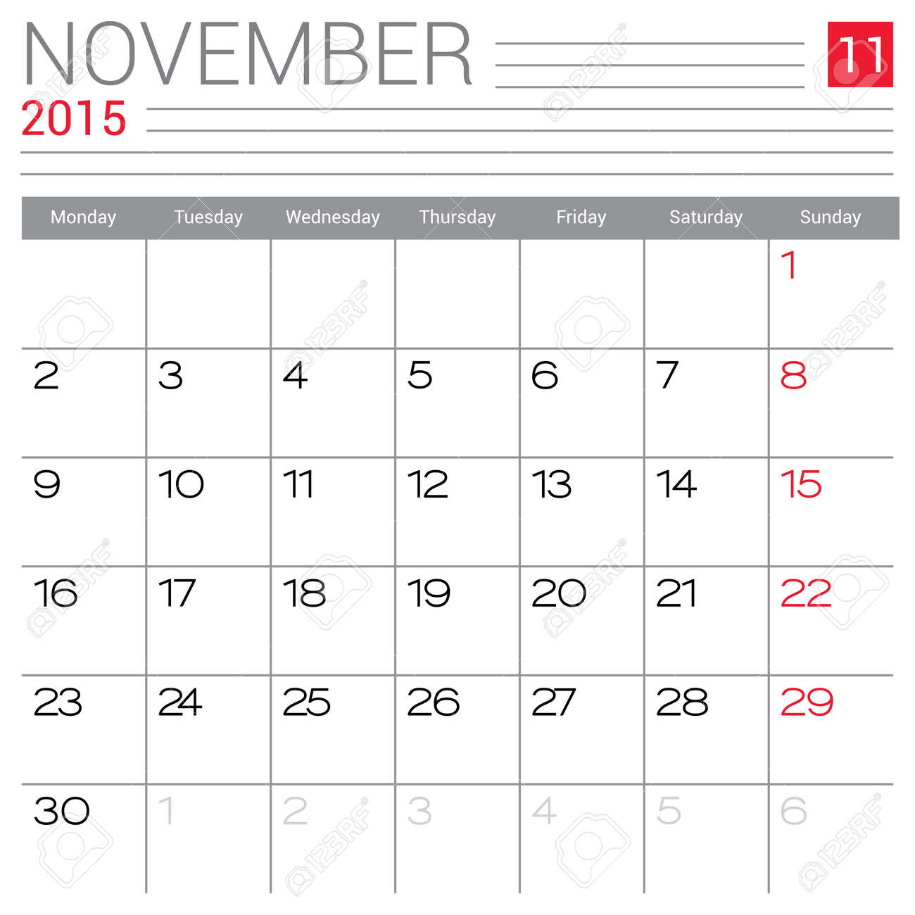 november 2015 calendar vector design template simple blank calendar blank november 2015 calendar template
