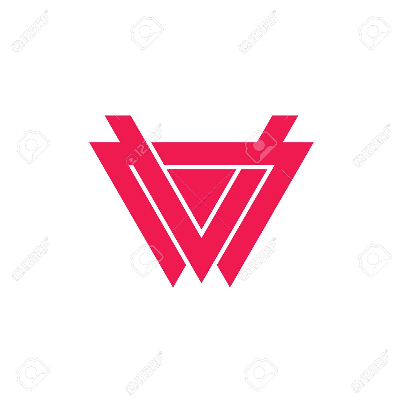 Letter Vw Triangle Geometric Logo Vector Royalty Free Cliparts