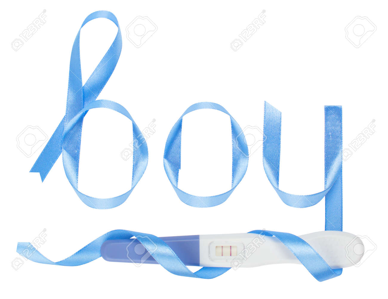 Word Jongen Geschreven Cadeau Lint Blauw Een Positieve Zwangerschapstest Witte Achtergrond Geisoleerd Royalty Vrije Foto Plaatjes Beelden En Stock Fotografie Image 69722901