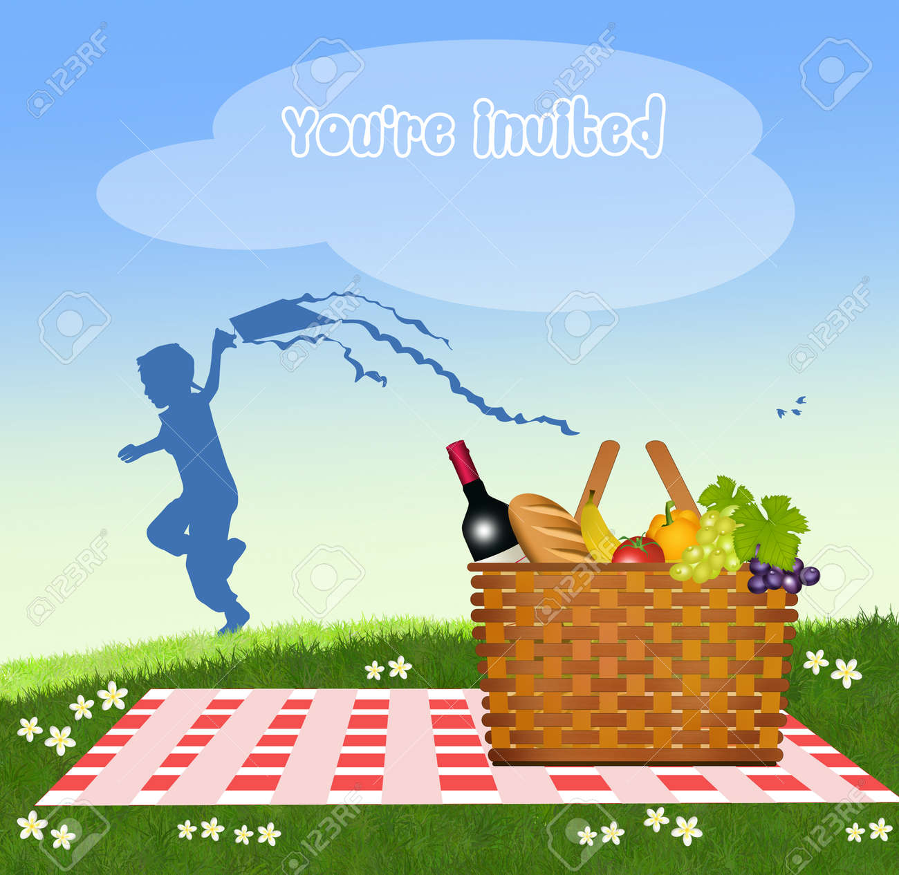 picnic invitation stock photo picture and royalty free image image