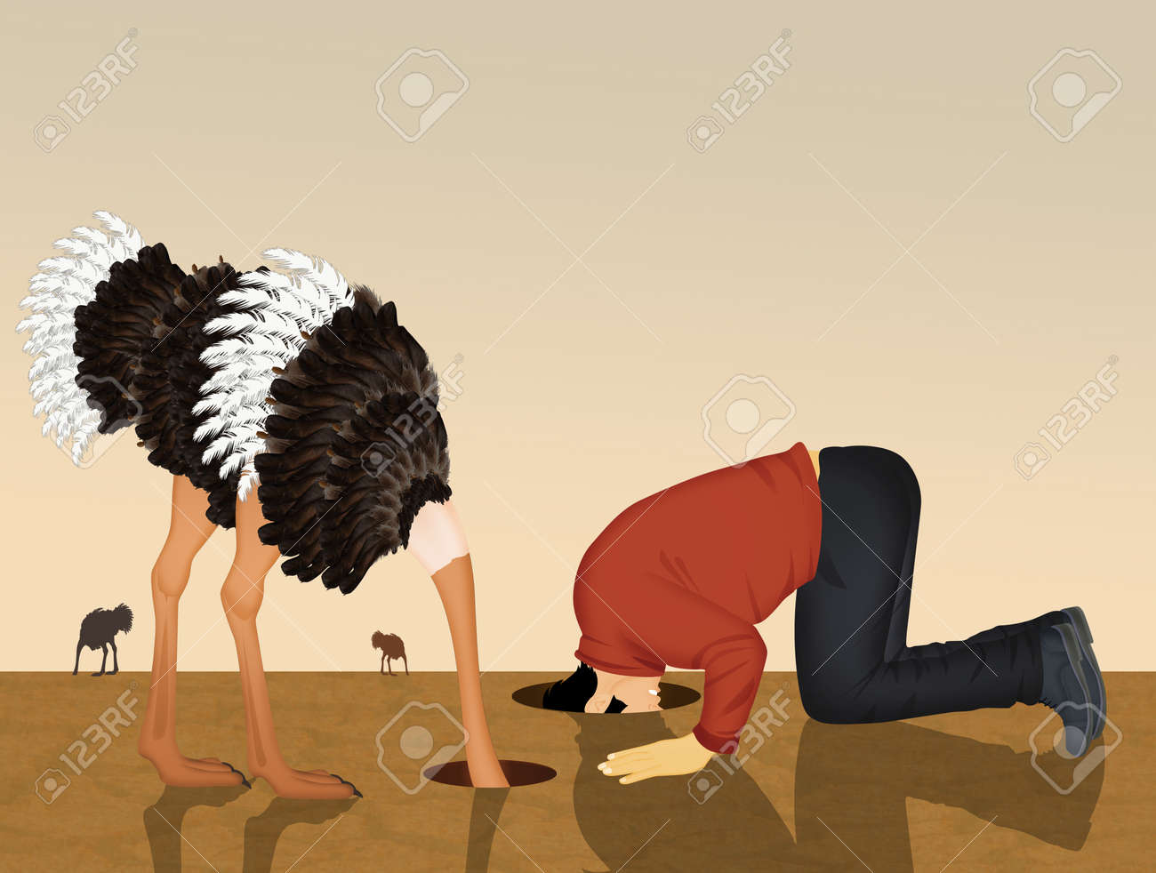 116438173-ostrich-and-man-with-his-head-