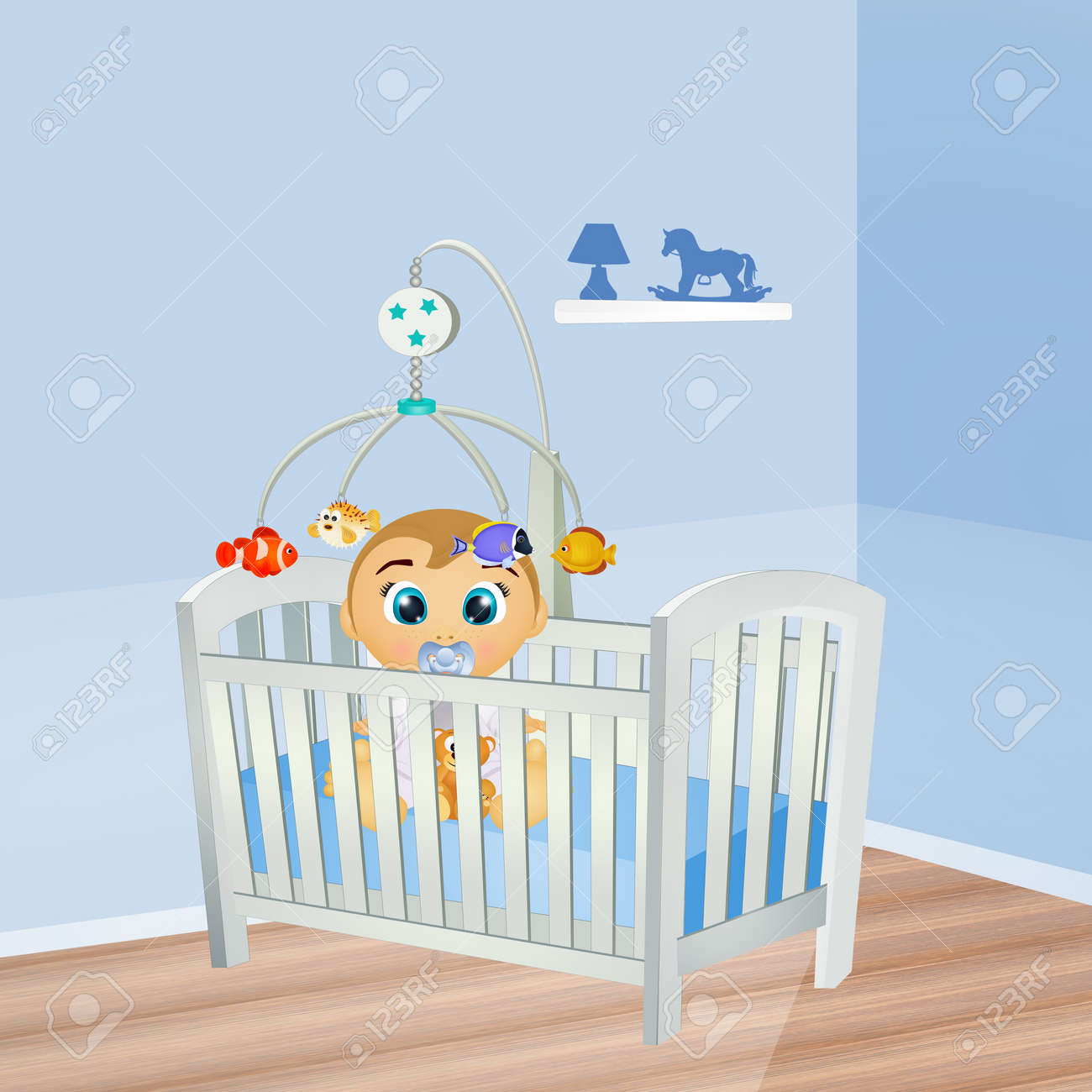 baby in the cot